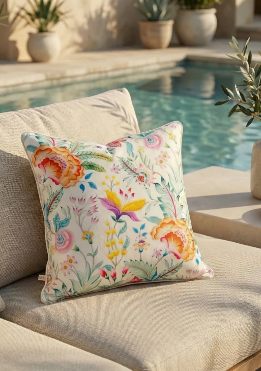 Etro Çiçek Desenli Kırlent Kılıfı