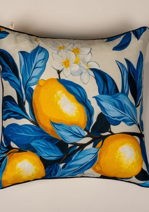 Limon Desenli Kırlent Kılıfı